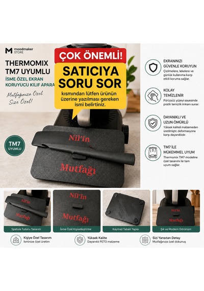 Thermomix Tm7 Uyumlu Kişiye Özel Ekran Koruyucu Kılıf Aparatı Tutacaklı
