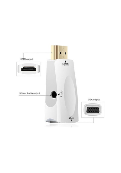 Hdmi To Vga Dönüştürücü Çevirici Receiver Uydu Ps3 Ps4 Xbox Pc