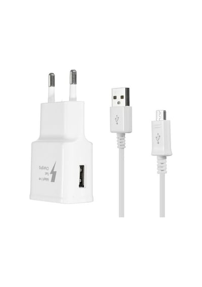 Samsung Uyumlu Micro Usb Hızlı Seyahat Şarj Aleti Ve Data Kablosu -Beyaz (505668030)