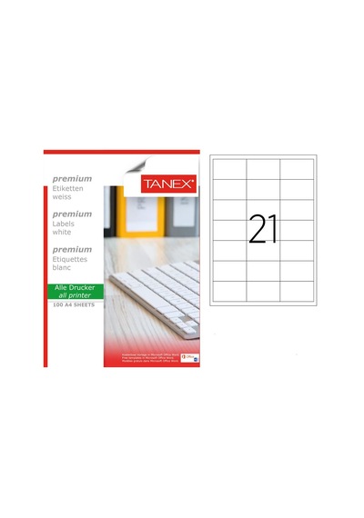 Tanex Tw-2421 66.5X41MM Lazer Etiket 100'lü