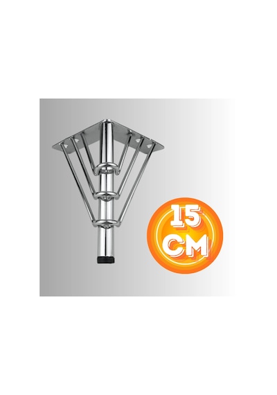 15 Cm Metal 3 Telli Koltuk Ayağı Mobilya Ayağı Ünite Ayağı Konsol Ayağı Puf Berjer Ayağı Krom