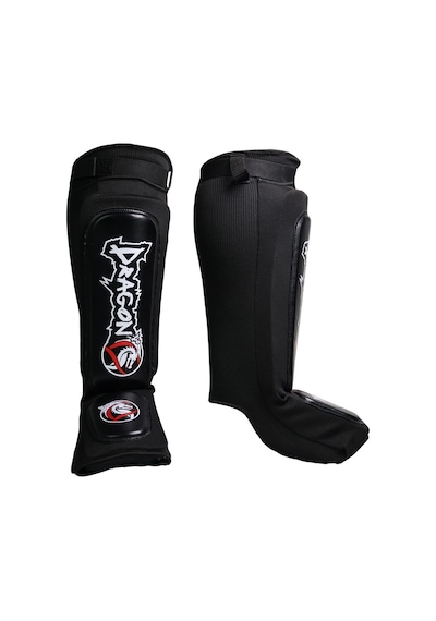 Dragondo 40606-ıı Neo Elastik Deri Kaval Ayak Koruyucu Kick Boks Kaval Koruyucu Siyah
