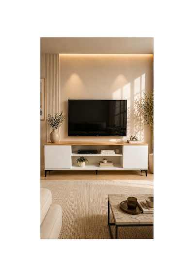 Modern Safir Meşe Raflı Tv Ünitesi 50x180 Cm Şık Minimal Tasarım Salon Konsolu Kahverengi Kahverengi Modern Safir Meşe Raflı Tv Ünitesi 50x180 Cm Şık Minimal Tasarım Salon Konsolu Kahverengi Kahverengi