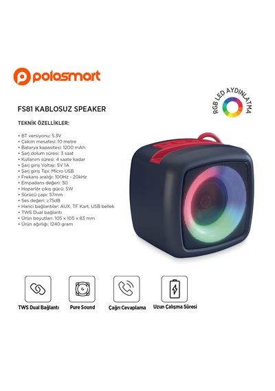 Polosmart FS81 Kablosuz Speaker Hoparlör