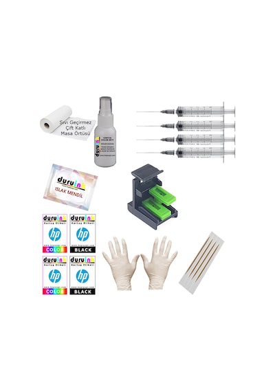 HP 2050S 2510 2512 (301) Kartuş Mürekkep Dolum Seti 500 ML Siyah N
