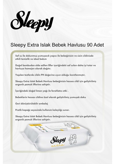 Sleepy Extra Islak Bebek Havlusu 90 Adet 5 Al 4 Öde Ve Rosie Pamuk
