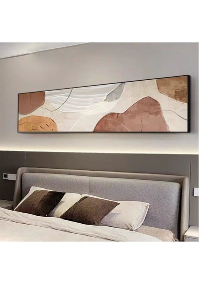 Yatak Odası Soyut El Yapımı Yağlı Boya Tablo 165x64cm