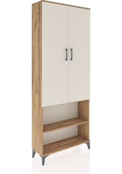 Arges Dolap 3 Raflı 2 Kapaklı Tek Askılı 88x30x221 Çam-aytaşı Atlas Çam