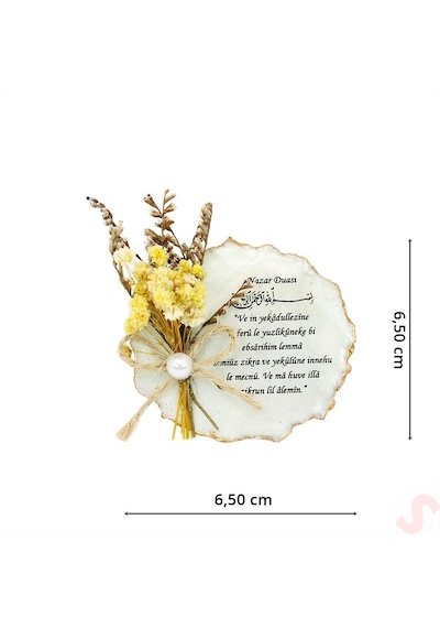 Kutulu Ve Süslü 6,50 Cm Epoksi Magnet, Altın - 1 Adet Altın