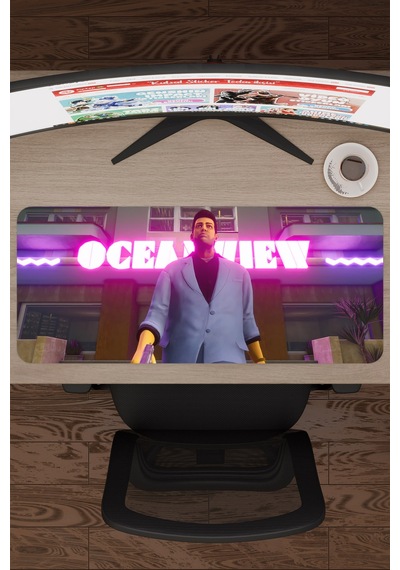 Gta Vice City Kaymaz Dikişli Kauçuk Oyuncu Mousepad V1 - 70x30 Xl Gaming Mouse Pad Fare Altlığı