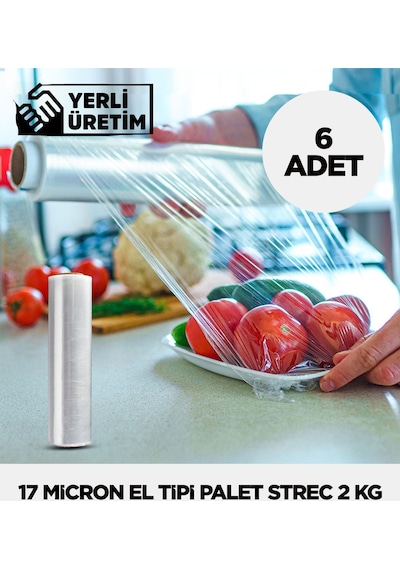 17 Micron El Tipi Palet Strec 2 Kg - 6 Adet