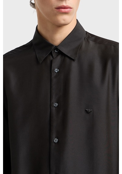 Emporio Armani İpek Karışımlı Regular Fit Klasik Yaka Gömlek Erkek Gömlek Em001537 Af17293 Uc001 Siyah SİYAH Emporio Armani İpek Karışımlı Regular Fit Klasik Yaka Gömlek Erkek Gömlek Em001537 Af17293 Uc001 Siyah SİYAH