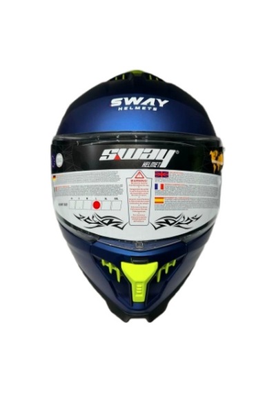 Sway SW-865 Güneş Gözlüklü Kask Mat Mavi