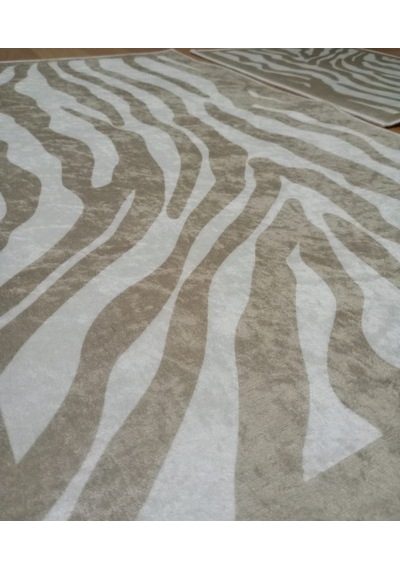 2li Banyo Seti Baskılı Zebra Bej Desenli