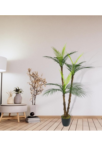 Yapay Ağaç Areka Palmiye 3Katlı 3 Dal 18 Yaprak 130cm Salon Çiçeğ