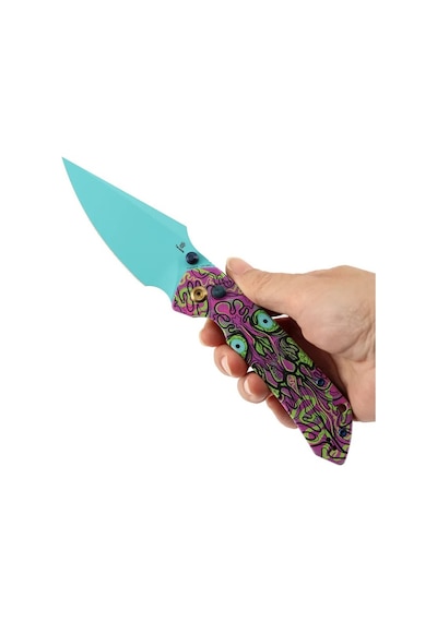 Tenable Fenrir Mor Ölümsüz Baskılı Jade G10 Sap Mavi Kaplamalı 14c28n Çelik Kamp Çakı T1034f9