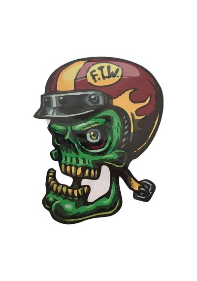 Motosiklet Sticker Kurukafa Yeşil 10cm 8cm A