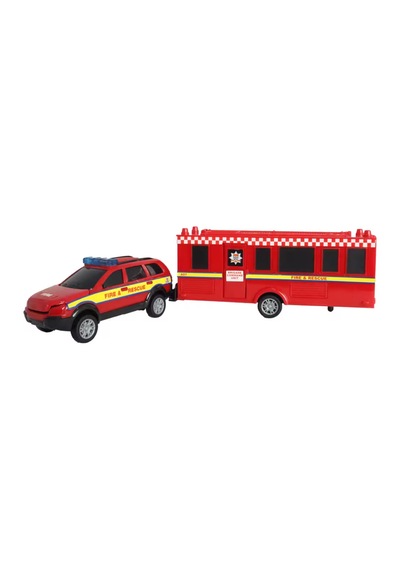 Kutulu Die Cast Metal Karavanlı İtfaiye Arabası