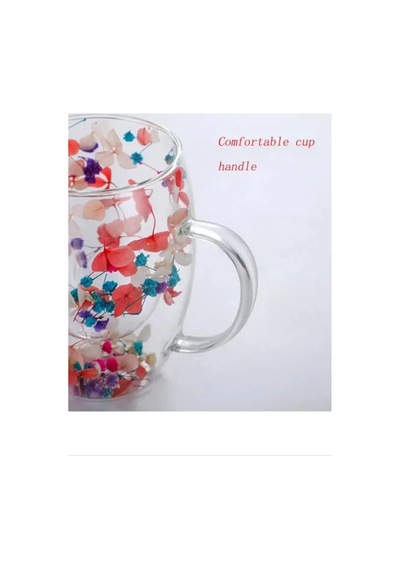 Tedar Organik Çiçekli Borosilikat Bardak 350 Ml. Royaleks-brd-150 Bh Najmaddin 6411267
