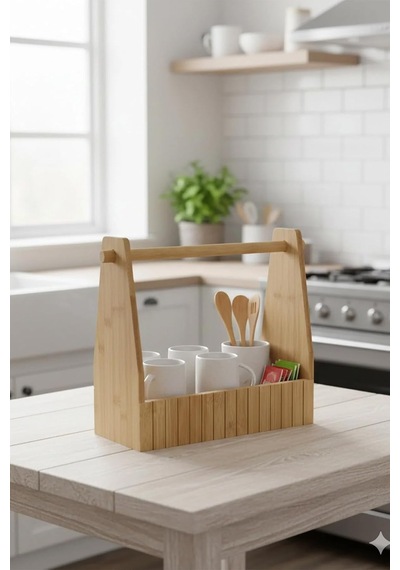Bamora Bambu Kağıt Havluluk Ve Çok Amaçlı Organizer Stand 27 Cm Diğer