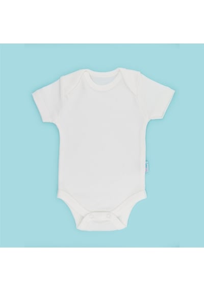Novibaby 5'li Bebek Body Zıbın Çıtçıtlı Kısa Kol Ekru 100% Pamuk 1-3 Ay Ekru