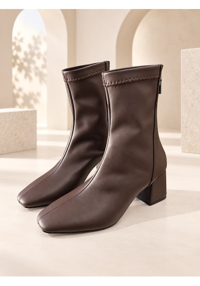 Dabab Shoes Azra Kadın Acı Kahve Streç Cilt Kare Burun Arka Fermuarlı 6 Cm Kalın Topuklu Bot Bootie Acı Kahverengi Dabab Shoes Azra Kadın Acı Kahve Streç Cilt Kare Burun Arka Fermuarlı 6 Cm Kalın Topuklu Bot Bootie Acı Kahverengi