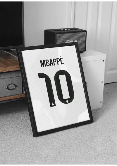 Kylian Mbappe 10 Real Poster Tablo Siyah Çerçeveli