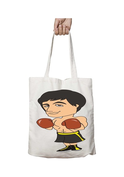 Art Hediye Rocky Balboa Apollo İki Tarafı Kalıcı Baskılı Yıkanabilir Okul Plaj Omuz Bez Çantası Çok Renkli