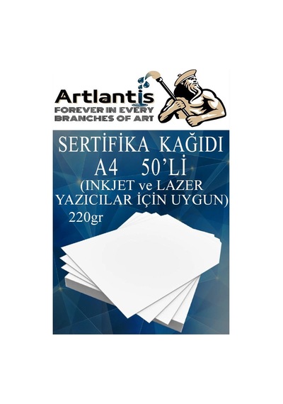 A4 Sertifika Kağıdı Kalın 50 Adet Gramajlı Fotokopi Kağıdı 220 Gr Tüm Yazıcılara Uyumlu 21x29.7 Cm Kalın Baskı Kağıdı
