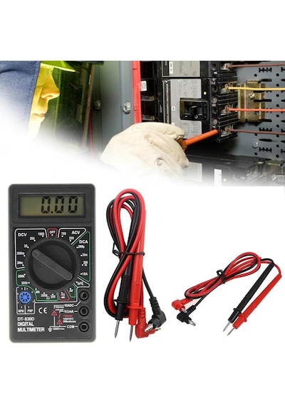 Dijital Avometre Multimetre Ölçü Aleti Dt830d Buzırlı Problar Dah N11.530