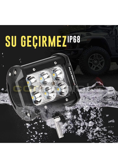 Off Road Led 2'li 18w Çift Sıra 12 Led 10 Cm Beyaz Turuncu