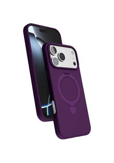 Apple Uyumlu iPhone 17 Pro Regal Magsafe Standlı Kapak Mor