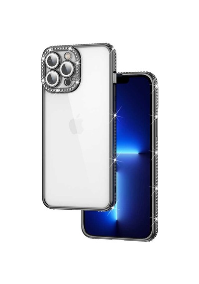 Apple Uyumlu iPhone 12 Pro Max Kamera Korumalı Taşlı Zore Mina Kapak