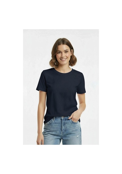 Lyvean Bisiklet Yaka Regular Kısa Kollu Tshirt Lacivert