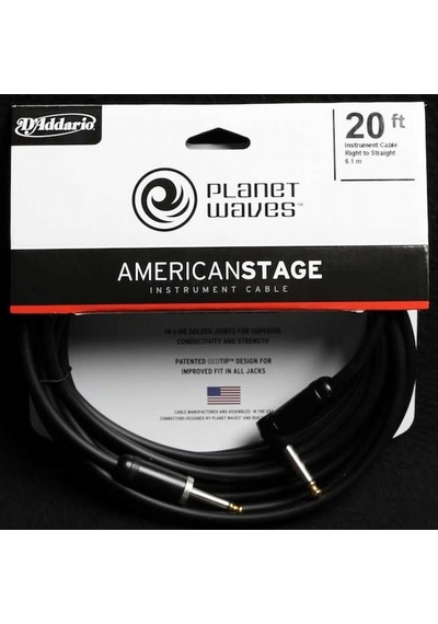 Planet Waves Pwamsgra20 American Stage Inst Cable Ra 20 6 Metre Korozyona Dayanıklı - Saf Sinyal - L Açılı