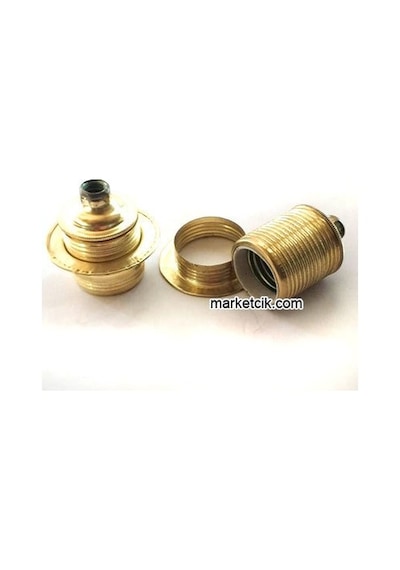 Marketcik Sarı Halkalı Metal Porselen E27 Duy