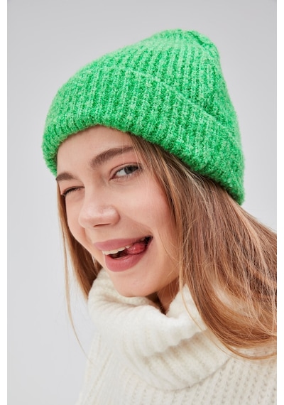 Derikem Basic Şık Standart Lüks Unisex Tiftik Bere Fıstık Yeşili