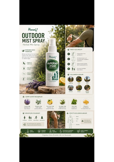 Herbal Outdoor Mist Sprey Sinek Ve Haşere Kovucu Sprey 100 ML