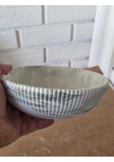 Dekorea Home Mermer Görünümlü Taş Tozu Dekoratif Kase - Çok Amaçlı Modern Ev Aksesuarı