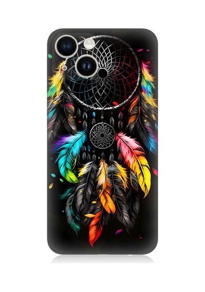 Apple Uyumlu iPhone 13 Silikon Kılıf Renki Dream Catcher Düş Kapanı