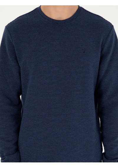 İndigo Regular Fit Bisiklet Yaka Sweatshirt Mavi