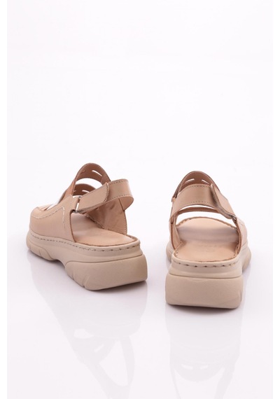 Dgn 326 Kadin Cirtli Sandalet 326-2132-R7531 Bej