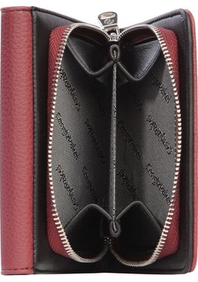 Cengiz Pakel Küçük Boy Mıknatıslı Kadın Cüzdan/portföy 65297 - Bordo/siyah 65297-bordo-siyah