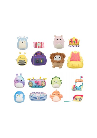 Micromallows Squishmallows Mini Yumuşak Peluş Oyuncak 8 Figür + 8 Aksesuar Figür Seti - 6 Cm Çok Renkli