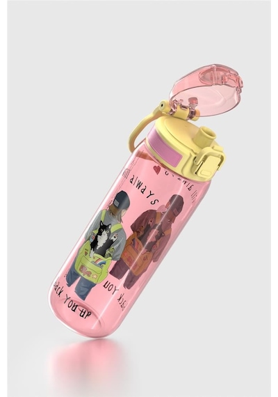 Renga Rybo-x Desenli 630 Ml Tritan Çocuk Matara 912163 Pembe Pembe