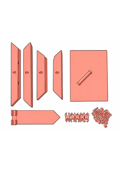 Ahşap & Halat Desenli Modüler Çerçeve Açık Pembe