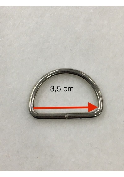 Karantuhafiye Çanta Halkası D Demir 3,5 Cm 4 Lü Set Gümüş Gümüş