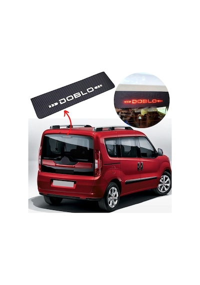 Fiat Doblo Karbon Arka Fren Stop Lambası Sticker 2011-2020