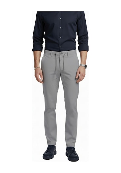 Deepsea Erkek Koyu Gri Esnek Kumaş Slim Fit Beli Lastikli Günlük Spor Pantolon 2601070 Koyu Gri