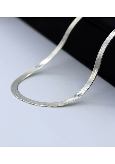 İtalyan Zincir Kolye Yassı Balıksırtı Model Kararmaz Çelik Kolye Gümüş 42+5 Cm Silver İtalyan Zincir Kolye Yassı Balıksırtı Model Kararmaz Çelik Kolye Gümüş 42+5 Cm Silver